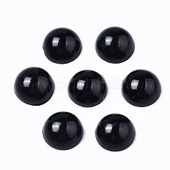ABSプラスチック製カボション  模造パール  半円  ブラック  6x3mm  約5000個/袋&nbsp;OACR-S012-6mm-Z25