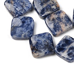 天然ブルースポットジャスパービーズ連売り  ねじれた菱形  19~19.5x19~19.5x5~5.5mm  穴：1mm  約21個/連  15.83''（40.2センチメートル）&nbsp;G-L239-17