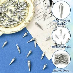 60Pcs 6 Styles 201/304 Stainless Steel Pendants&nbsp;STAS-CJ0002-93