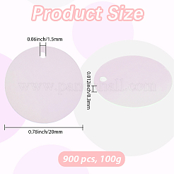 100g 装飾アクセサリー  虹色の PVC プラスチック スパンコール/スパンコール ペンダント  フラットラウンド  透明  19.5x0.3mm  穴：1.5mm&nbsp;PVC-CY0001-08B