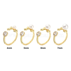 Deer Brass Pave Clear Cubic Zirconia Cuff Cup Peg Ring Settings&nbsp;KK-NH0007-09G
