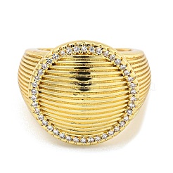 Clear Cubic Zirconia Wide Open Cuff Ring&nbsp;RJEW-L121-020G