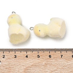 Flocking Opaque Resin Pendants&nbsp;RESI-F064-A12