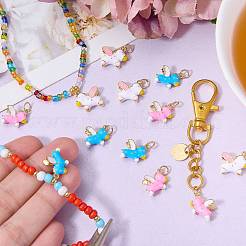 4Pcs Rack Plating Brass Enamel Pendants&nbsp;KK-SZ0007-48A