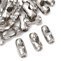 変色しにくいステンレススチール製ボールチェーンコネクター  ステンレス鋼色  17.5x8x6mm  穴：5mm  6mmボールチェーンに適合&nbsp;X-STAS-L018B-P