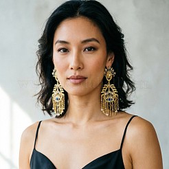 Alloy Rhinestone Chandelier Earrings for Women&nbsp;WGAEBEB-01
