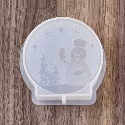 クリスマスのテーマのシリコンモールド  キャンドル型  キャンドル作り用  雪だるま  74x77x26mm  内径：65x66mm&nbsp;DIY-K073-20F