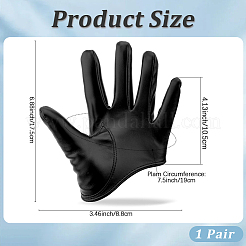 1 Pair PU Leather Half Palm Gloves&nbsp;AJEW-CL0001-40A