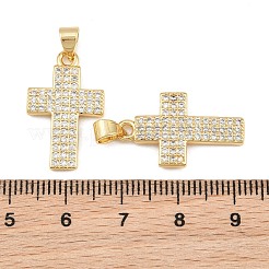 Brass Micro Pave Clear Cubic Zirconia Pendants&nbsp;CU-CBADC6C-05G-01