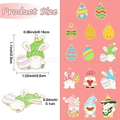28Pcs 14 Styles Alloy Enamel Pendants&nbsp;ENAM-YW0008-65
