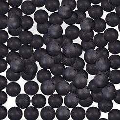 天然染色・加熱処理された黒瑪瑙の宝石ビーズ  グレードA  ラウンド  艶消し  8mm  穴：1.2mm  10.8x7.4x1.8cm  180個/箱&nbsp;G-NB0001-05