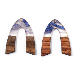 Transparent Resin & Walnut Wood Pendants&nbsp;RESI-ZX017-45