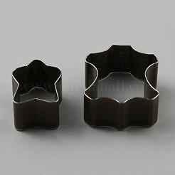 19 個の鉄革抜き型  混合図形  星/ハート/骨  3.3~9.85x2.35~7.1x2.35cm&nbsp;FIND-WH0427-18B