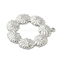 304ステンレスペンダント  花のチャーム  ステンレス鋼色  32x30x2.5mm  穴：1.6mm&nbsp;STAS-L293-09C-P