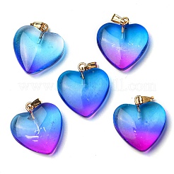 Two Tone Spray Painted Glass Pendants&nbsp;GLAA-N035-016-C02