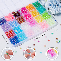 1440個24スタイルの透明アクリルビーズ  ab色メッキ  ラウンド  ミックスカラー  6mm  穴：1.5~1.8mm  60個/カラー&nbsp;MACR-SP0001-38