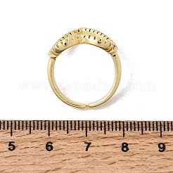 Brass Micro Pave Cubic Zirconia Open Cuff Rings&nbsp;RJEW-P186-04G