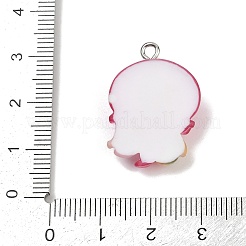 海洋生物樹脂ペンダント  プラチナトーンの鉄ループ付き  クラゲ  25.5x18x7.5mm  穴：2mm&nbsp;RESI-Q022-03A