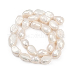 天然養殖淡水パールビーズ連売り  研磨両側  グレード6a+  リネン  11~12mm  穴：0.7mm  約26~42個/連  14.25~15.71インチ（36.2~39.9cm）&nbsp;PEAR-P064-20M-03A