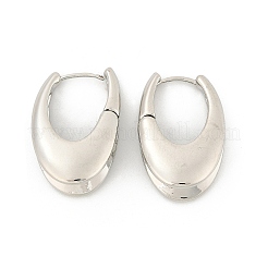 女性のための真鍮のフープピアス  ティアドロップ  プラチナ  28x11mm&nbsp;LS-EJEW-U041-04P