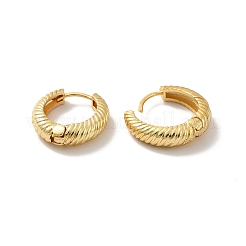 長持ちのメッキブラスフープピアス  女性用クロワッサンピアス  カドミウムフリー＆鉛フリー  18KGP本金メッキ  20.5x20x4~5mm  ピン：1mm&nbsp;X-EJEW-K093-13G