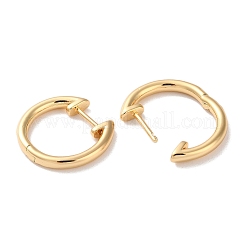 Lock Brass Huggie Hoop Earrings for Women&nbsp;EJEW-B056-14G