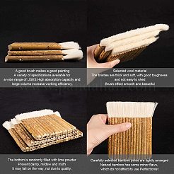 竹柄ソフトブラシ  ウールブラシラテックスペイントブラシ  壁のプロの結果のために  キャビネット  ドア  デッキ  タッチアップ  バリーウッド  3個/セット&nbsp;TOOL-PH0017-05