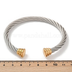 304 Stainless Steel Cuff Bangles&nbsp;BJEW-M136-01C-PG