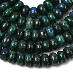 天然クリソコラとラピスラズリビーズ連売り  ロンデル  染め  8.5x5.5mm  穴：1mm  約73個/連  15.35''（39センチメートル）&nbsp;G-A280-A33-02