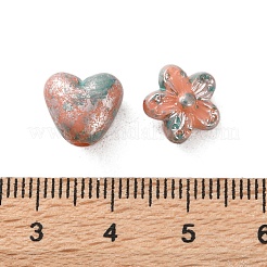 不透明なアクリルビーズ  シルバーライン入り  混合図形  サンゴ  5~15x5~15x4~10mm  穴：1.2mm  約994個/500g&nbsp;OACR-M015-16G