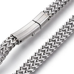 変色しない304ステンレススチールメッシュチェーンネックレス  バヨネット留め金付き  ステンレス鋼色  23.98インチ（60.9cm）&nbsp;NJEW-L161-01P