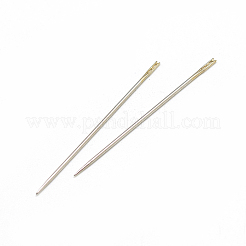鉄の自己糸の手の縫い針  ゴールドカラー  36x0.76mm  約12個/袋&nbsp;IFIN-R232-01G