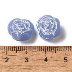 不透明なランプワークビーズ  ローズ  ライトスチールブルー  13x8mm  穴：1mm  約58~70個/100g&nbsp;LAMP-P065-02B-17