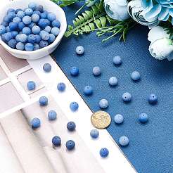 Dyed & Heated Natural Blue Aventurine Beads Strands&nbsp;G-AR0001-54