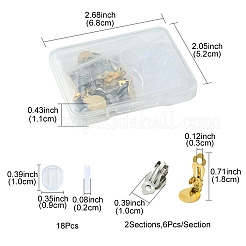 12Pcs 2 ColorS 304 Stainless Steel Clip-on Earring Findings&nbsp;STAS-FS0001-50