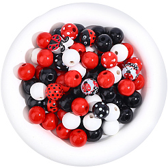 130Pcs Printed Wood Beads&nbsp;WOOD-PA0001-40
