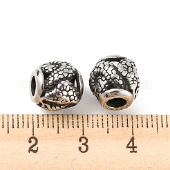 316サージカルステンレスビーズ  ヘビ  アンティークシルバー  10.5x10mm  穴：4mm&nbsp;STAS-Q304-49AS