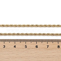 ユニセックス 304 ステンレススチール ロープチェーンネックレス  カニカン付き  ゴールドカラー  19.7インチ（50cm）&nbsp;X-STAS-D0002-33G