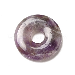 天然石アメジストペンダント  ドーナツ/パイディスクチャーム  29.5x5.5mm  穴：7.3~8.3mm&nbsp;G-I331-01L