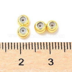 真鍮ビーズ  内部のゴムと  スライダービーズ  ロンデル  ゴールドカラー  8x4.5x3.5mm  穴：1mm&nbsp;KK-A254-06B-G