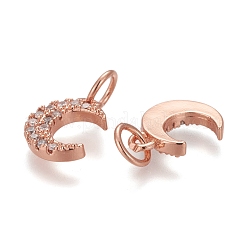 Brass Micro Pave Clear Cubic Zirconia Charms&nbsp;ZIRC-Z005-01B