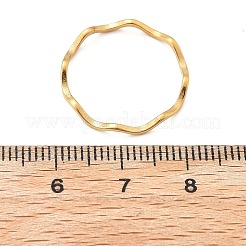 304 Stainless Steel Wave Finger Rings&nbsp;RJEW-I110-01G
