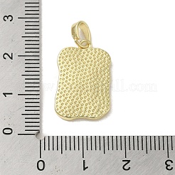 真鍮パヴェシェルペンダント  幾何学的なチャーム  18KGP本金メッキ  長方形  20.5x13x2mm  穴：3x5mm&nbsp;KK-I708-13D-G