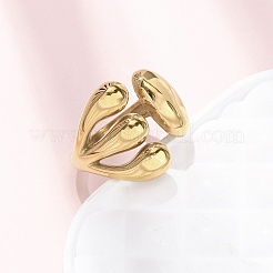 304 Stainless Steel Cuff Rings&nbsp;RJEW-P177-01E-G