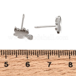 304 Stainless Steel Stud Earring Findings&nbsp;SA-CBAAD0D-12P