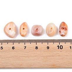 ツートンカラーの不透明アクリル製天然石風ビーズ  ナゲット  桃パフ  5~7x7~15x6~14mm  穴：2mm  約1020個/500g&nbsp;OACR-T033-03A