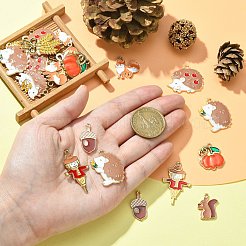40Pcs 10 Style Autumn Theme Alloy Enamel Pendants&nbsp;ENAM-CJ0005-50