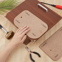 2個 2スタイル MDF テンプレート  長方形  淡い茶色  152.4x250x6mm  穴：10mm  1個/スタイル&nbsp;DIY-WH0060-61