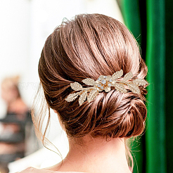 10Pcs 10 Style Wedding Bridal Flower & Leaf Iron Hair Combs&nbsp;OHAR-BC0001-02