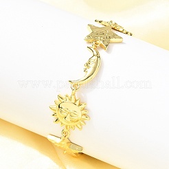 Brass Link Bracelets for Women&nbsp;BJEW-C118-01G